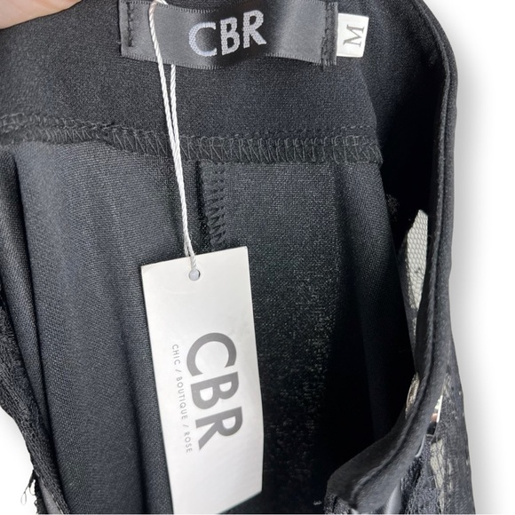 [ CBR ] Black Longsleeve Fit & Flare w/Faux Leather Skirt : M - Picture 10 of 14